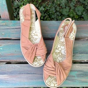 Fly London Slingback wedge with peep toe | size 40/9-9.5